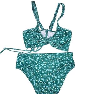 Zaful Floral Green Bikini Set NWT